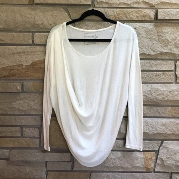 We The Free Draped Knit Top Cream off white Medium - Picture 2 of 5